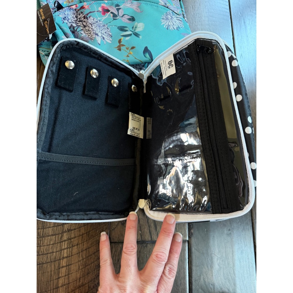 Bang & Carsen Travel Organizer Set Floral Toiletry Bag & Polka Dot Jewelry Case - Picture 2 of 6